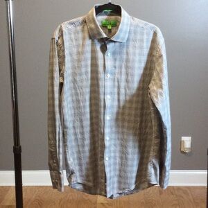 16-16.5/34-35 Bristol & Bull Gray Plaid Button-Up Shirt